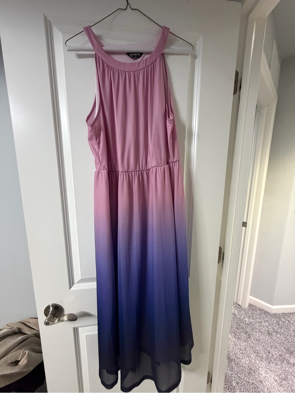 BloomChic Pink-to-Purple Ombre Midi Dress